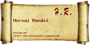 Horvai Renátó névjegykártya