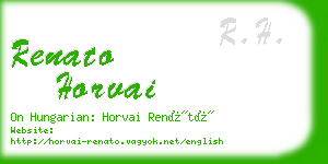 renato horvai business card